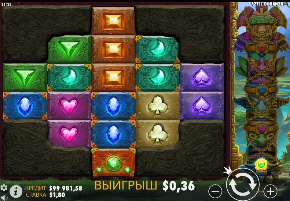 Gameplay aztec bonanza 3