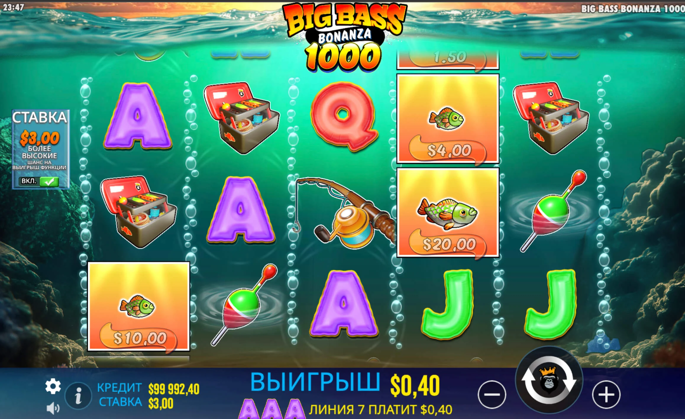 Gameplay big bass bonanza 1000