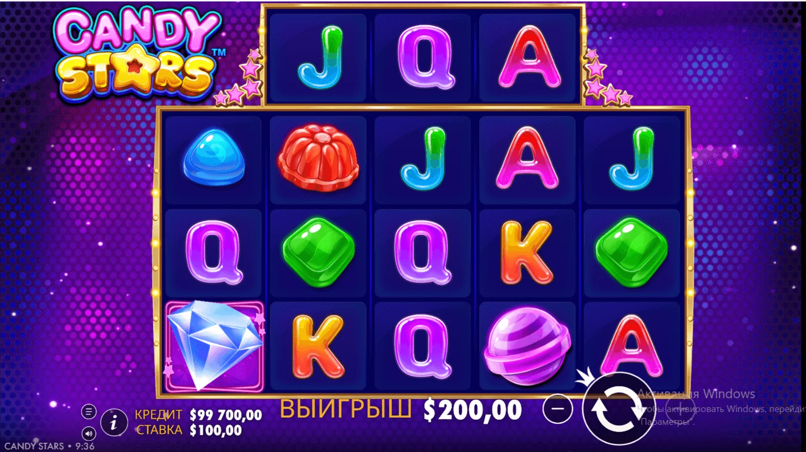 Gameplay candy stars 3