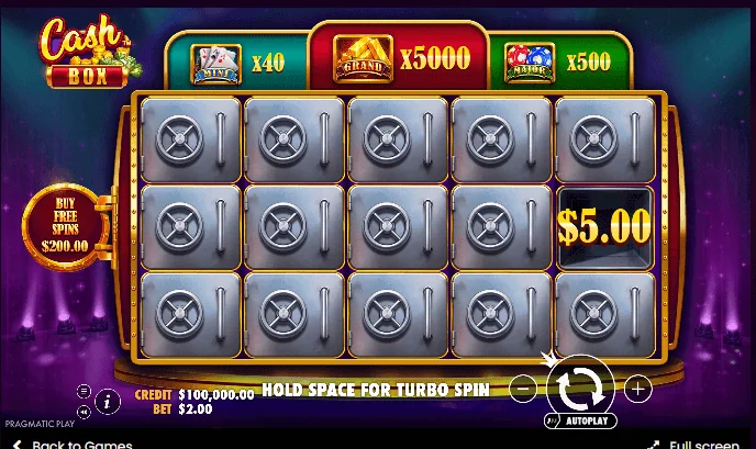Gameplay cash box 1
