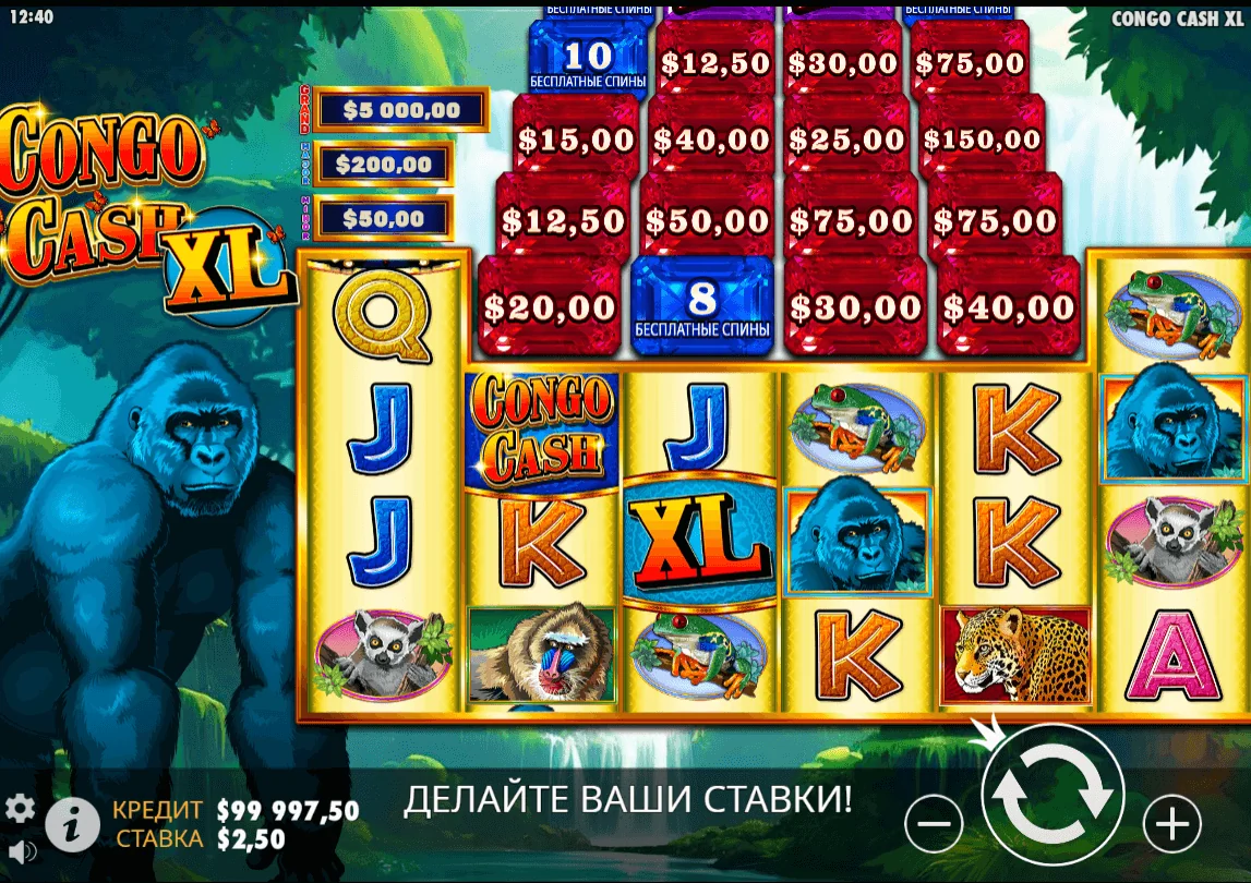 Gameplay congo cash xl