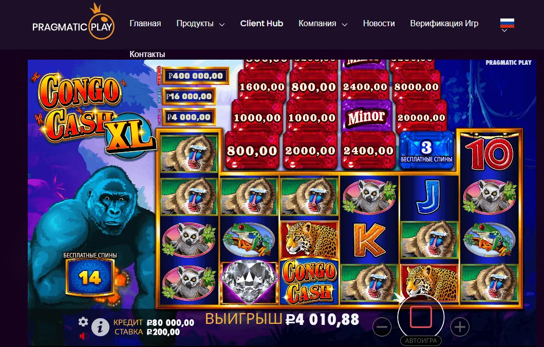 Gameplay congo cash xl